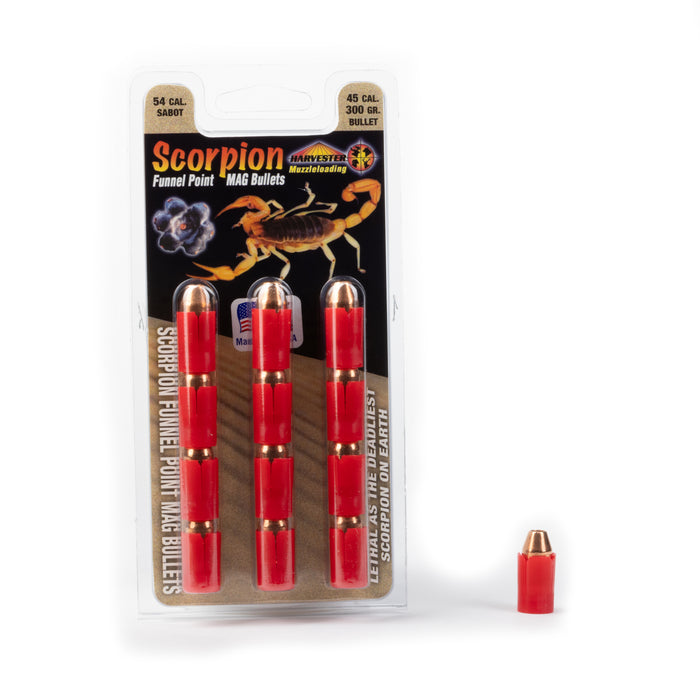 Scorpion - Funnel Point MAG Bullets - 54 Caliber Sabots - 300 Grain .451 Bullets